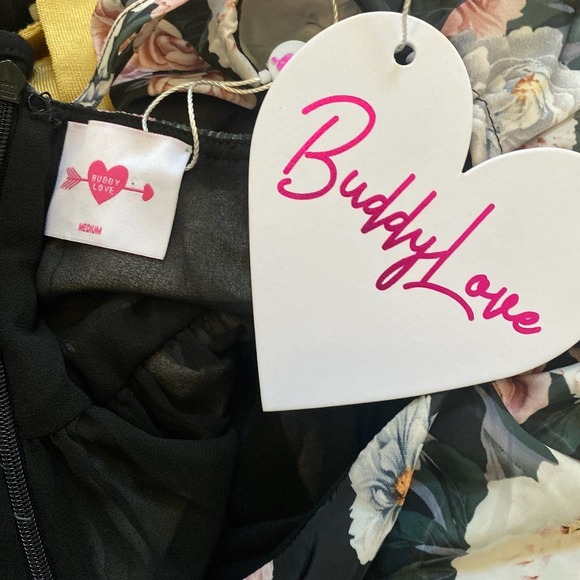 NWT BUDDY LOVE Stassie Puff Sleeve Baby Doll Dress, Medium - Picture 7 of 15